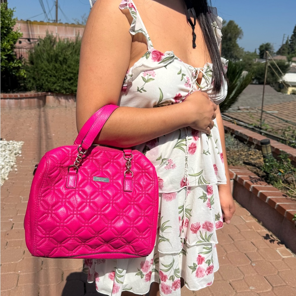 Kate Spade Pink Quilted Satchel